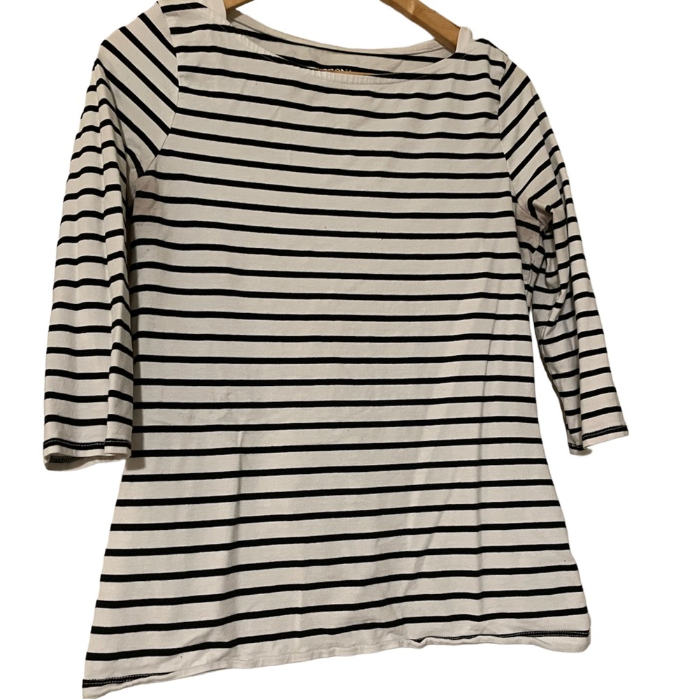 White and black 3/4 length sleeve